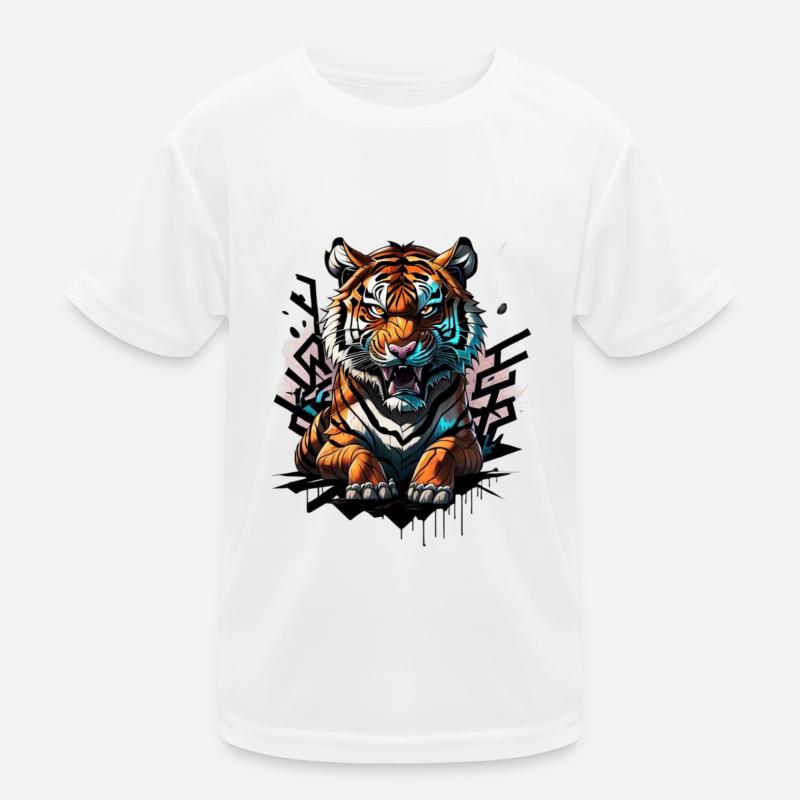 Graffiti Tiger Kids Functional T-Shirt
