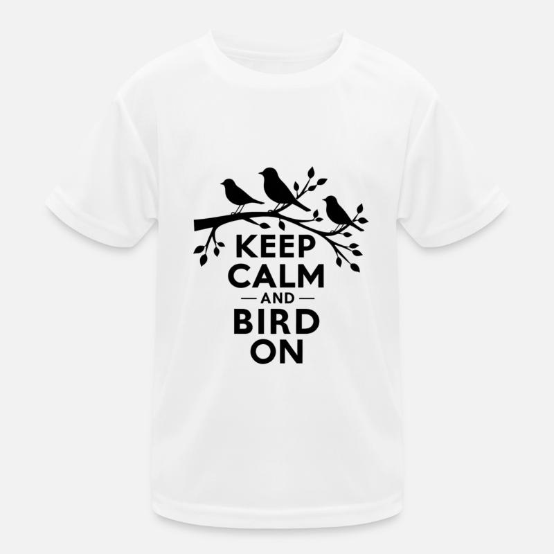 "reste calme et regarde les oiseaux" slogan T-shirt sport Enfant