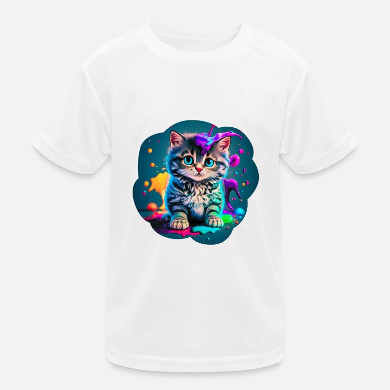 Farbe Kätzchen Kinder Funktions-T-Shirt