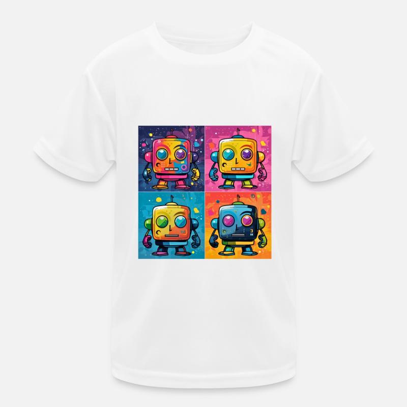 Verspielter Bot: Ein Pop-Art-Fusionsroboter. Kinder Funktions-T-Shirt