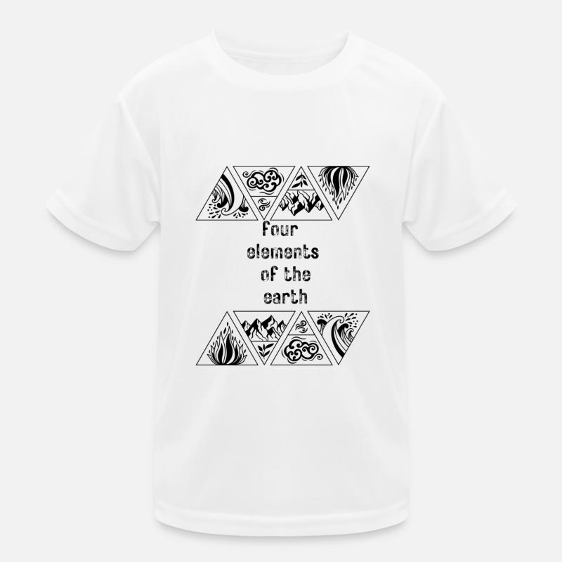 4 Eléments de la Terre - T-shirt sport Enfant - blanc