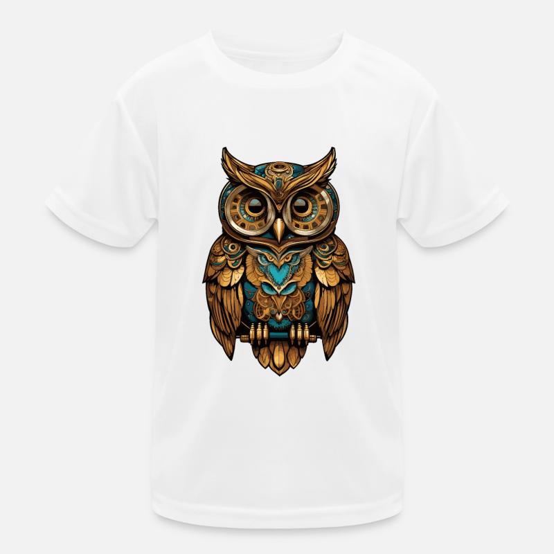 Steampunk Eule Kinder Funktions-T-Shirt