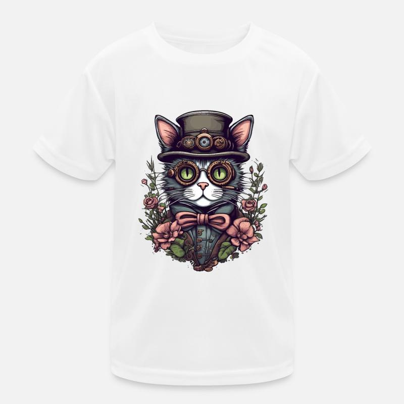 Chat steampunk T-shirt sport Enfant