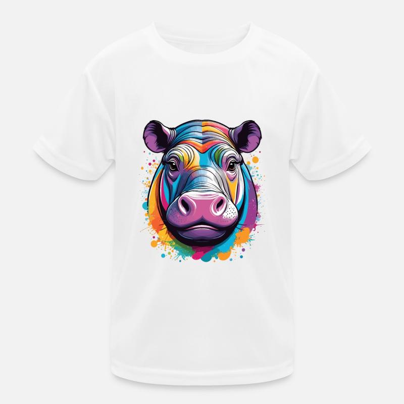 Hippo - Kids Functional T-Shirt - white