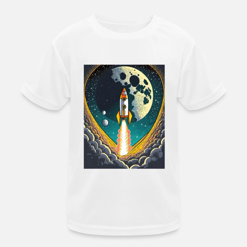 Emmenez-moi sur la lune Démarrage d’une fusée spatiale vintage T-shirt sport Enfant