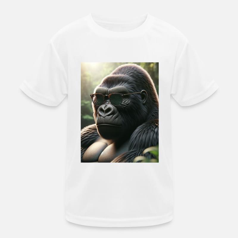 Gorilla mit Sonnenbrille Kinder Funktions-T-Shirt