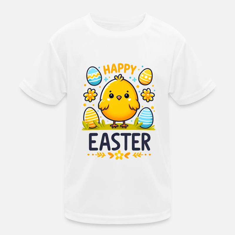 Frohe Ostern - Süßes Osterhuhn mit Eiern Kinder Funktions-T-Shirt