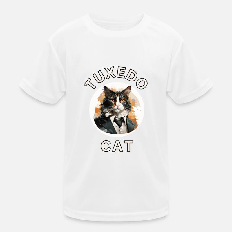 Tuxedo Cat Kids Functional T-Shirt