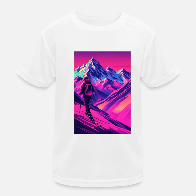 Skiing Kids Functional T-Shirt