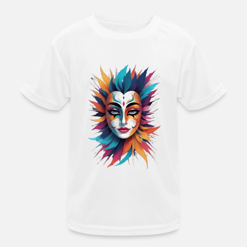 Masque orné de plume T-shirt sport Enfant