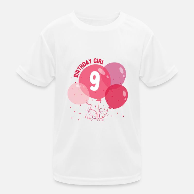 Fille d’anniversaire 9e anniversaire T-shirt sport Enfant