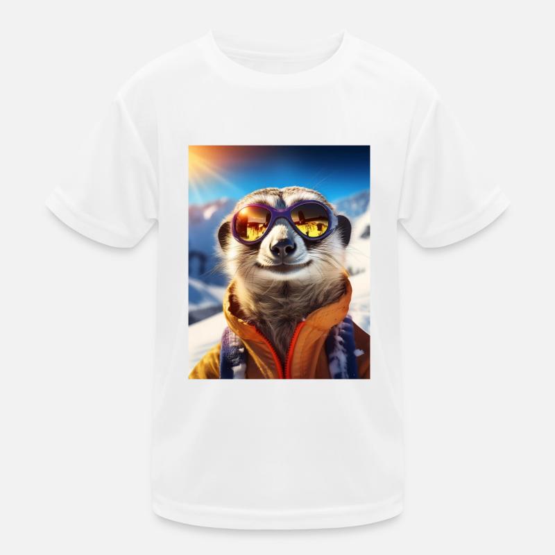Erdmännchen im Skiurlaub Kinder Funktions-T-Shirt