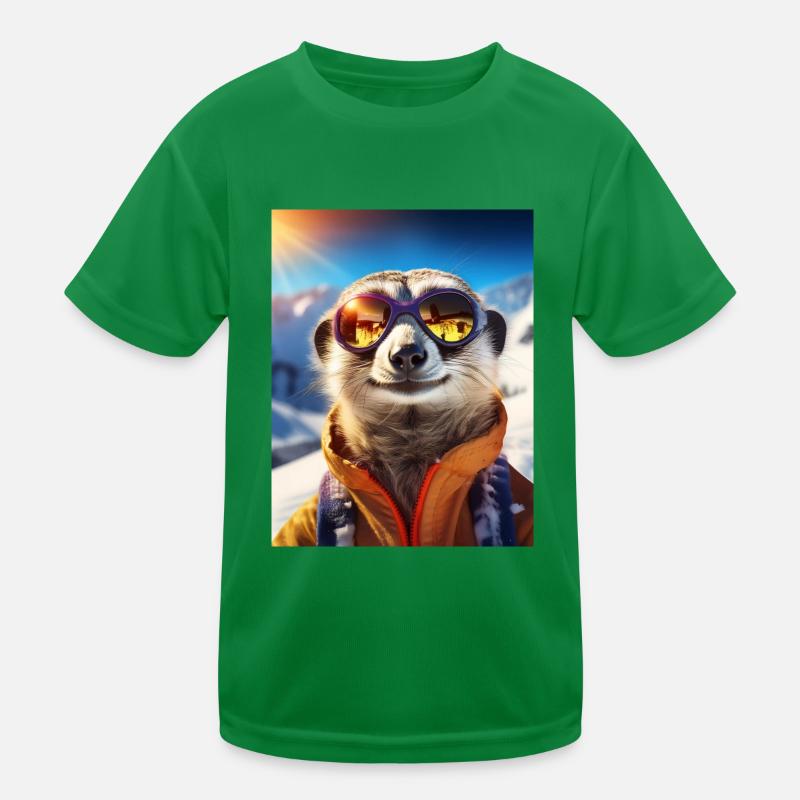 Suricates en vacances au ski T-shirt sport Enfant
