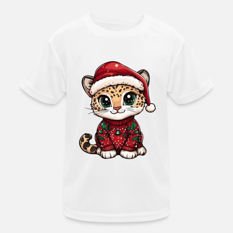 Bande dessinée de Noël léopard T-shirt sport Enfant