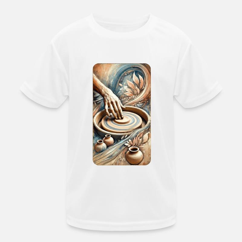 Nature’s Touch – Artistic Ceramic Creation Design Kids Functional T-Shirt