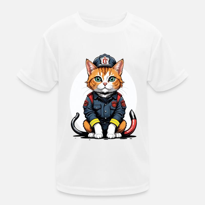 Cat Fire Brigade Cat Love Cat Lover Kids Functional T-Shirt