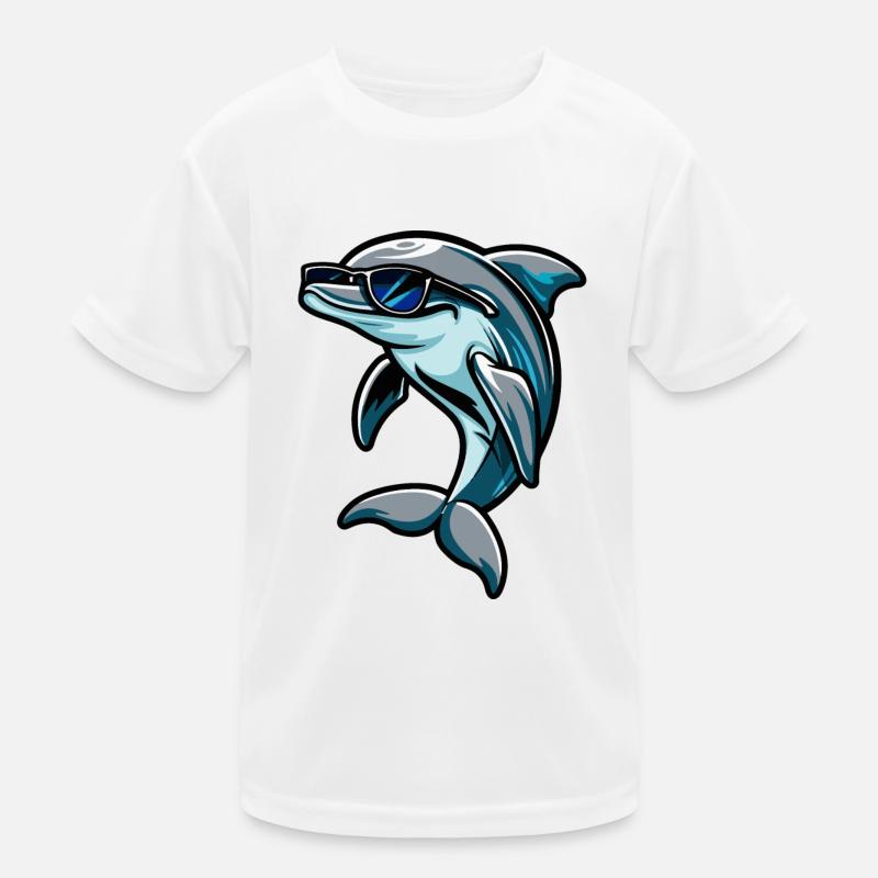 Dauphin Bande Dessinée Cool T-shirt sport Enfant