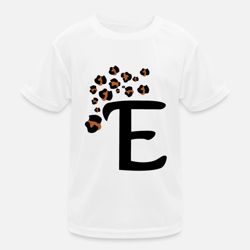 Letter e leopard patterns Kids Functional T-Shirt