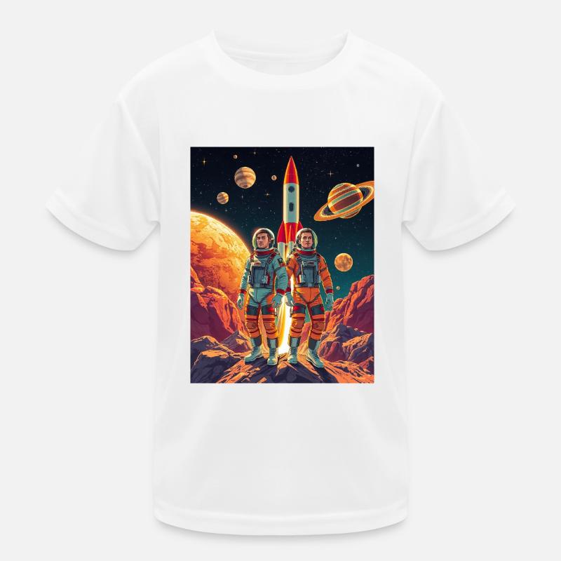 Astronauts on an alien planet Kids Functional T-Shirt
