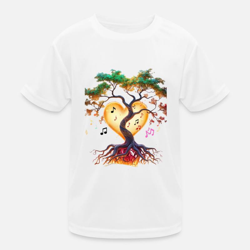 Magic Music Tree - Kids Functional T-Shirt - white