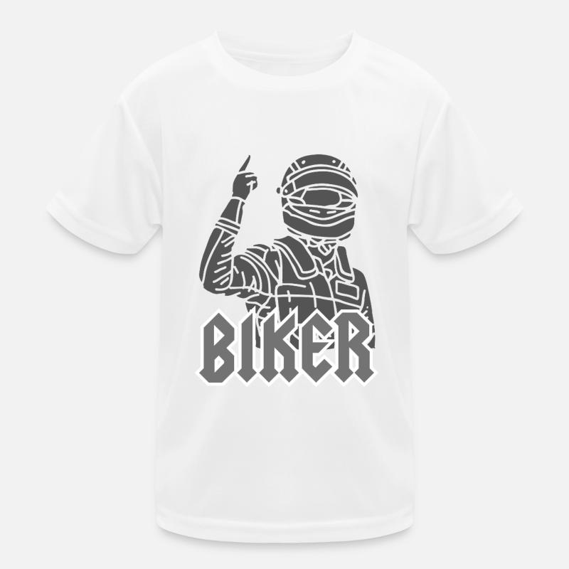 Biker - Kinder Funktions-T-Shirt - Weiß