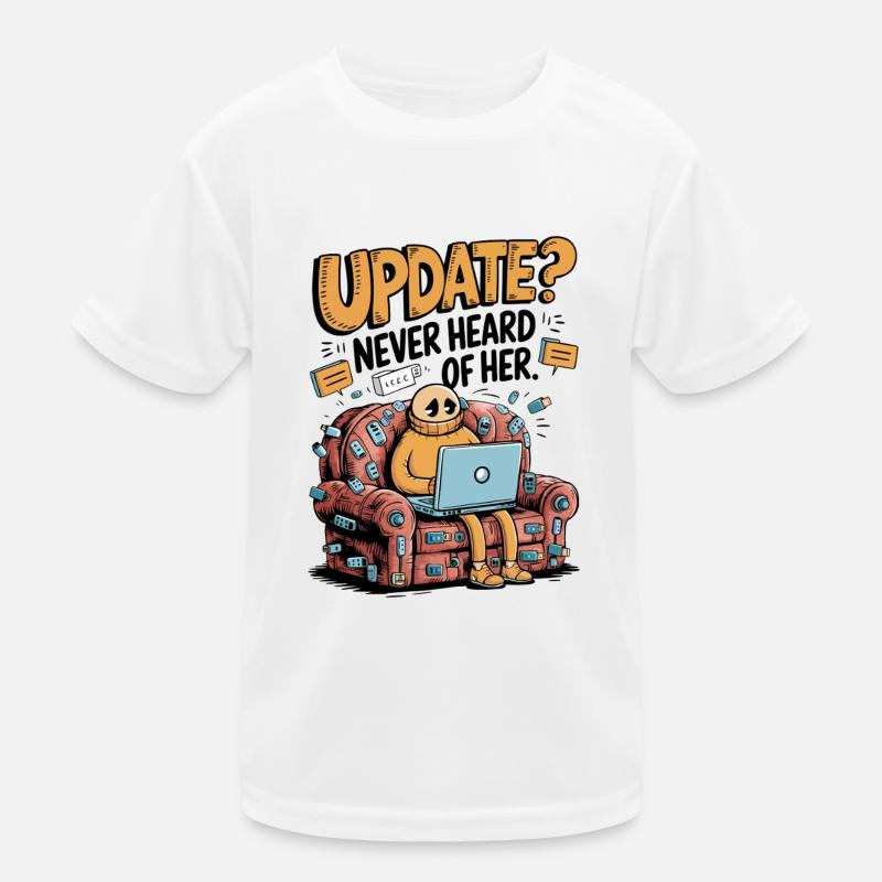 Update Overload – Lustiges Tech Couch Potato Design Kinder Funktions-T-Shirt