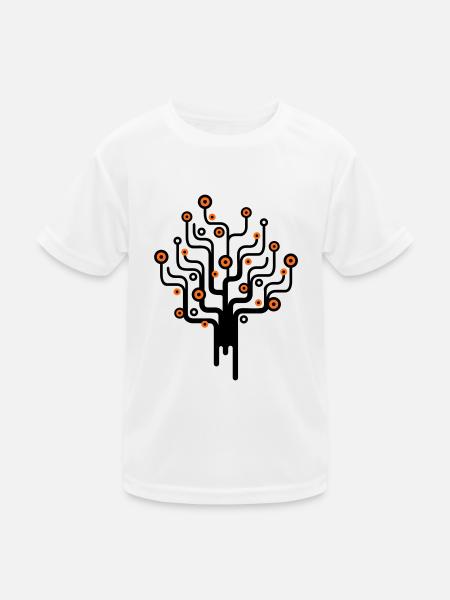 baum2_2f - Kinder Funktions-T-Shirt - Weiß - Vorne