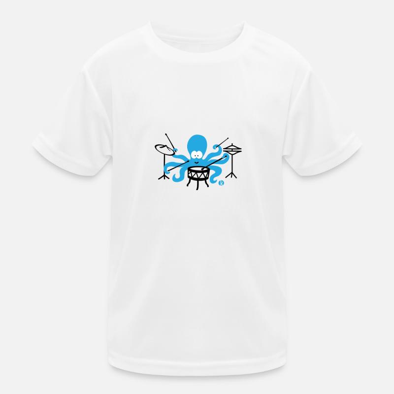 Funny octopus drummer gift drums Kids Functional T-Shirt
