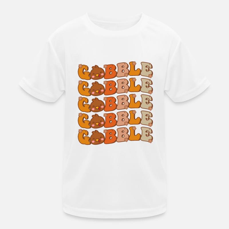Mignon Gobble Gobble Groovy Thanksgiving Dinde T-shirt sport Enfant