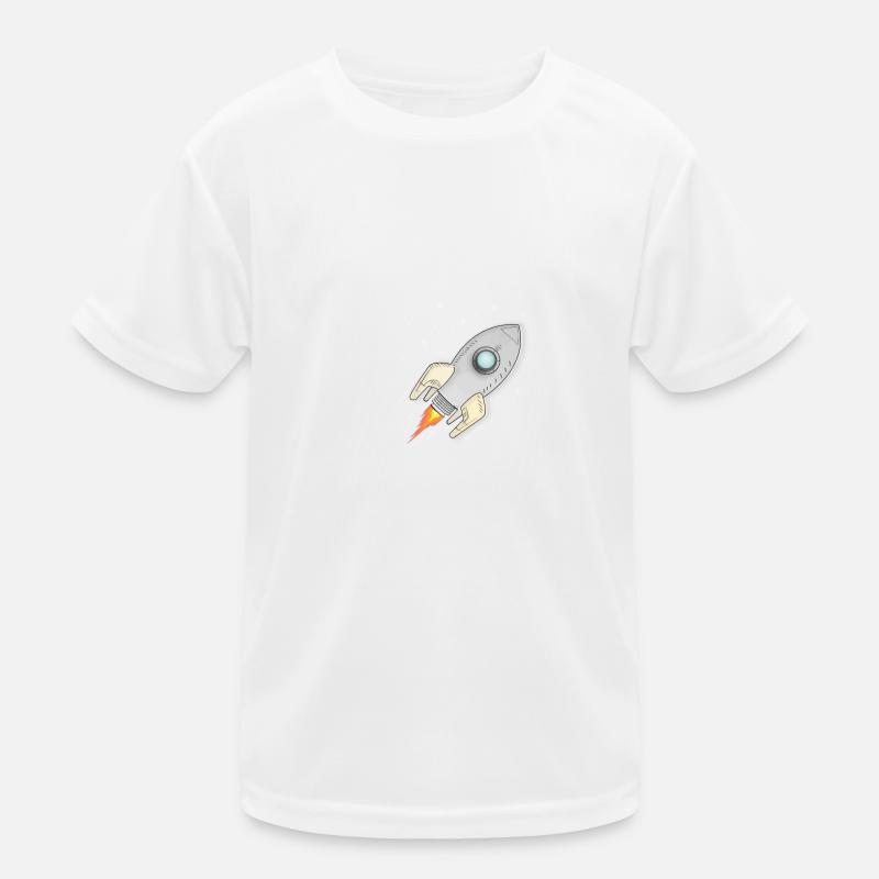 Rakete - Kinder Funktions-T-Shirt - Weiß
