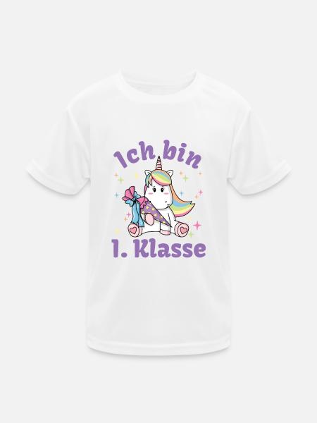 I'm 1st class schoolchild schooling Unicorn - Kids Functional T-Shirt - white - Front