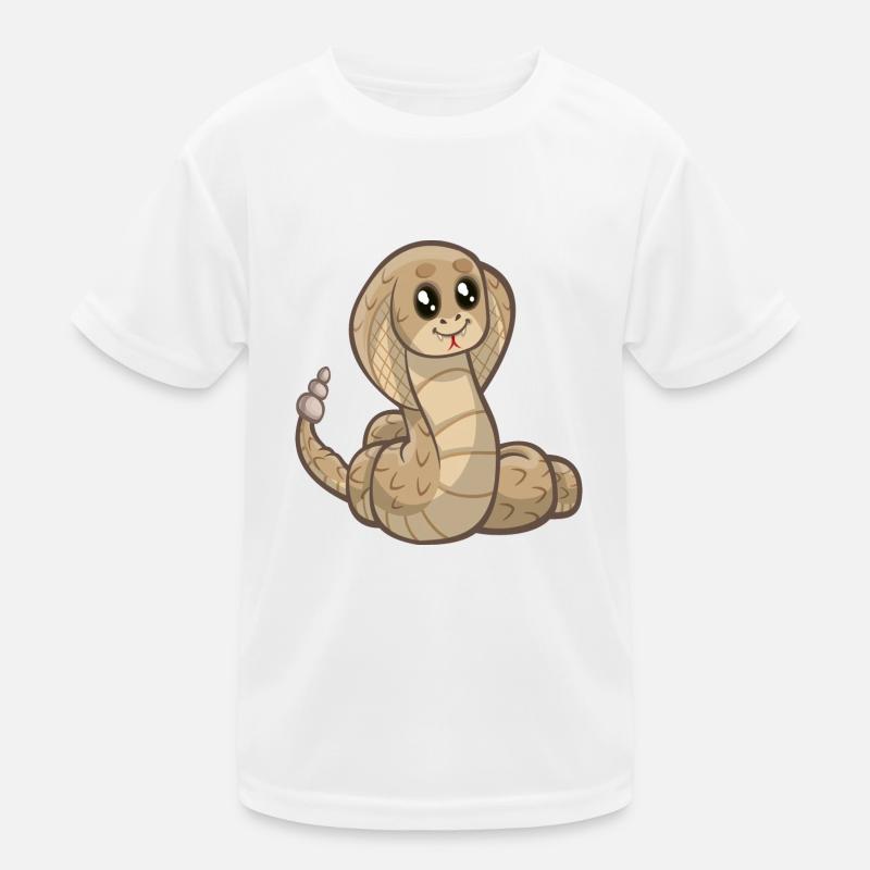 schlange cobra snake serpent viper queue1 - Kinder Funktions-T-Shirt - Weiß