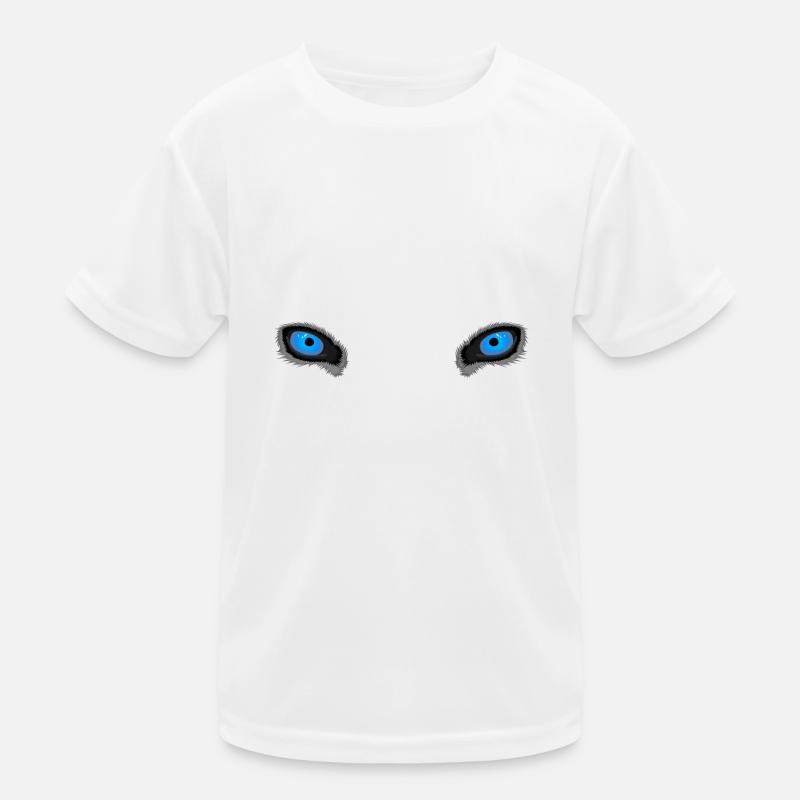 Deep Blue Wolf Eyes Kids Functional T-Shirt