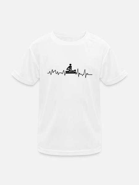 Heartbeat Physiotherapeut T-Shirt Geschenk Physio - Kinder Funktions-T-Shirt - Weiß