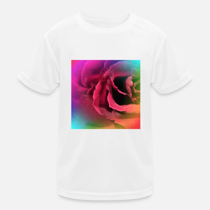Photo multicolore créative d’une rose T-shirt sport Enfant