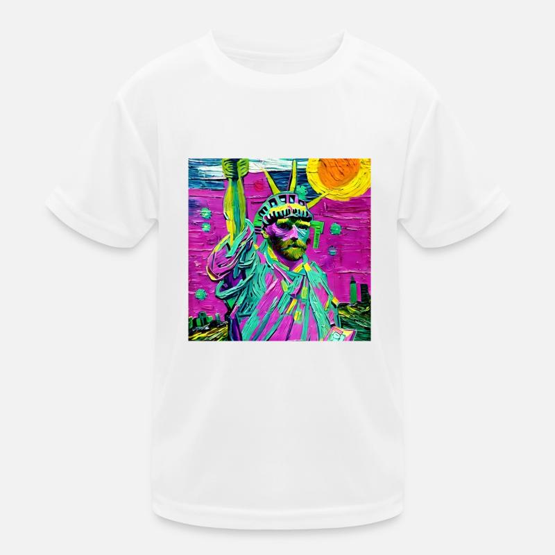 statue de la liberté van gogh T-shirt sport Enfant