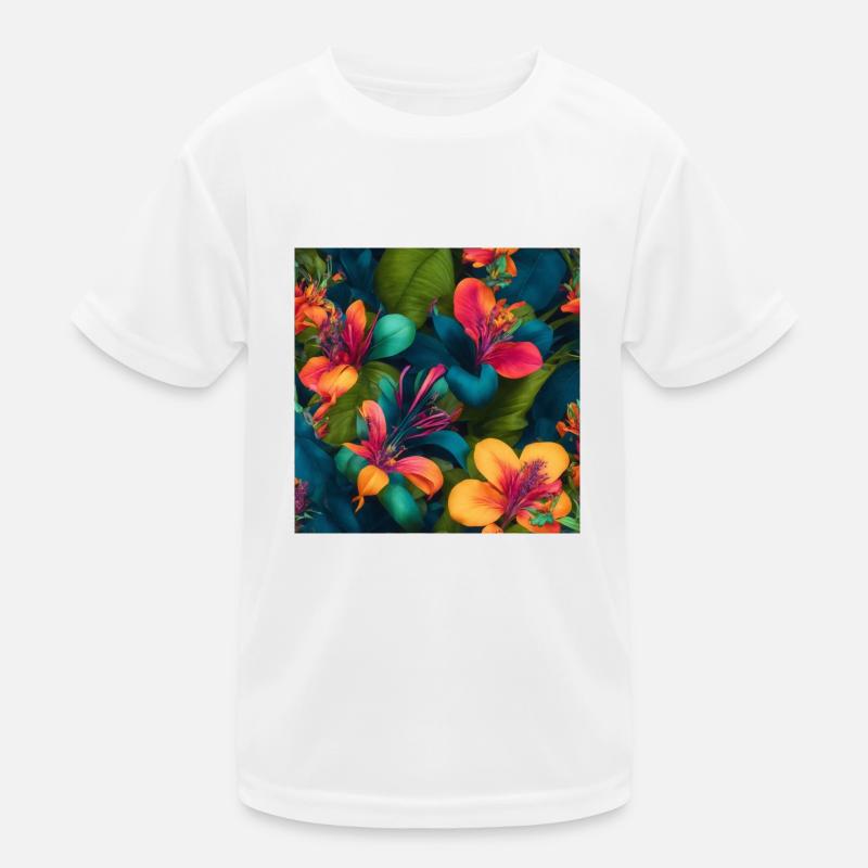 Amazing magic amazonian flowers - Kids Functional T-Shirt - white