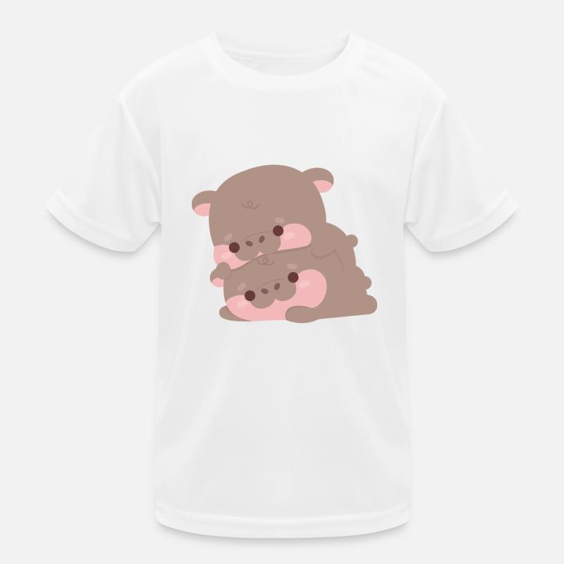 Moo Deng Hippopotame Couple T-shirt sport Enfant