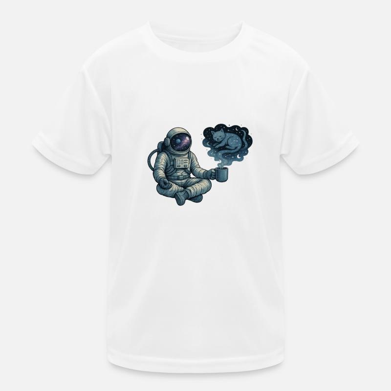 Kosmische Kaffeepause - Kinder Funktions-T-Shirt - Weiß