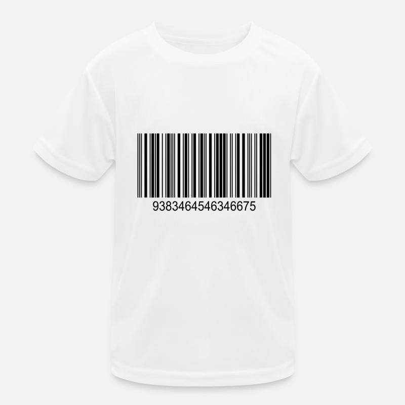 Barcode / Strichcode in Schwarz mit Zahlen Kinder Funktions-T-Shirt