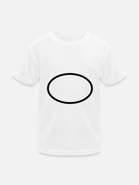 Oval circle geometry - Kids Functional T-Shirt - white - Front