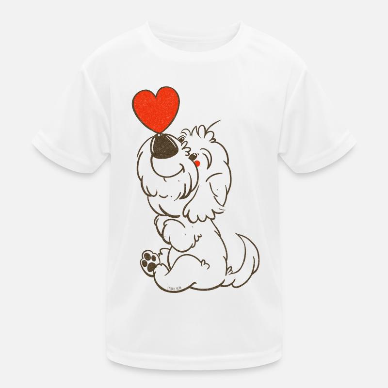 cockapoo Thor avec dessin au trait brun coeur T-shirt sport Enfant