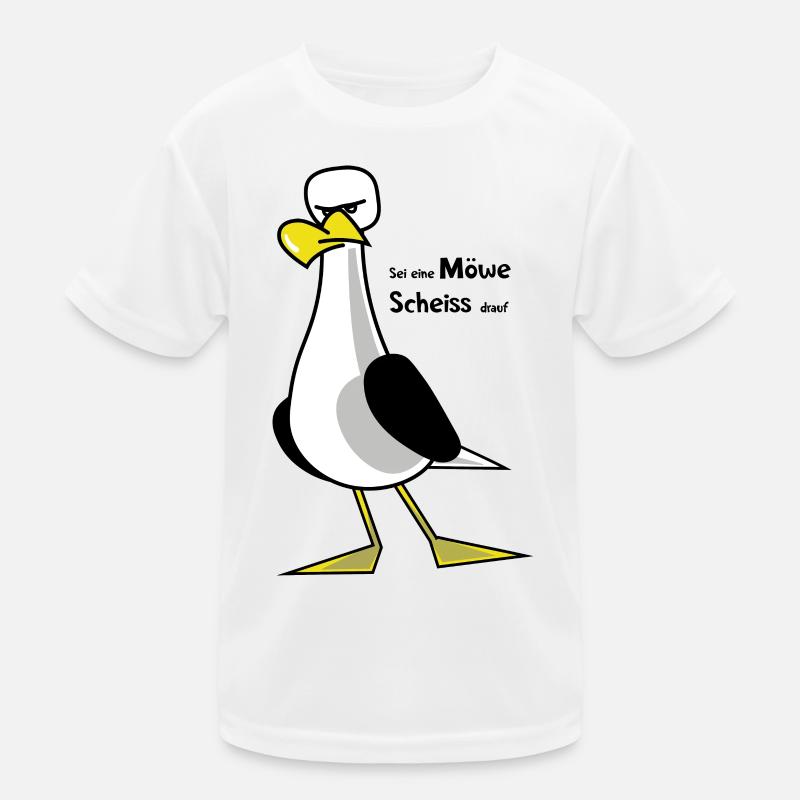 Sei eine Möwe ... - Kinder Funktions-T-Shirt - Weiß