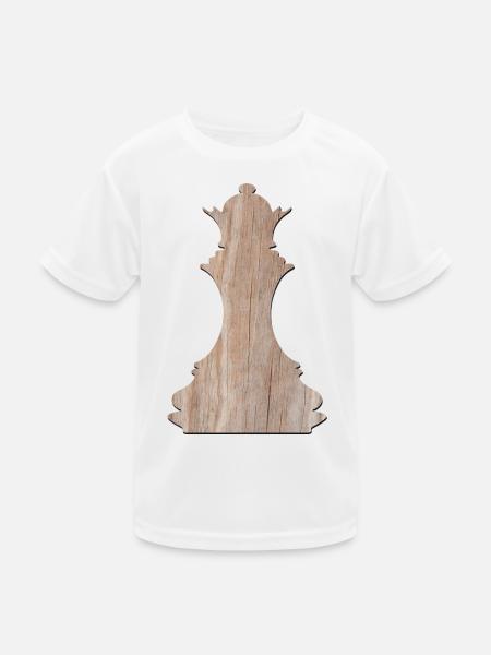 Schachfiguren - Schach spielen - Dame Schachspiel - Kinder Funktions-T-Shirt - Weiß - Vorne
