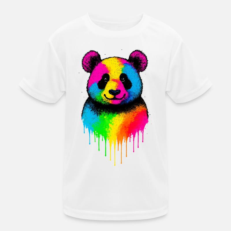 Panda arc-en-ciel Art dégoulinant T-shirt sport Enfant