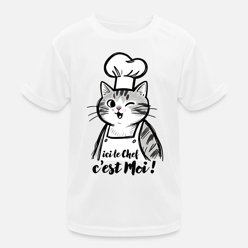 Chat Chef cuisinier, ici le chef c'est moi ! T-shirt sport Enfant