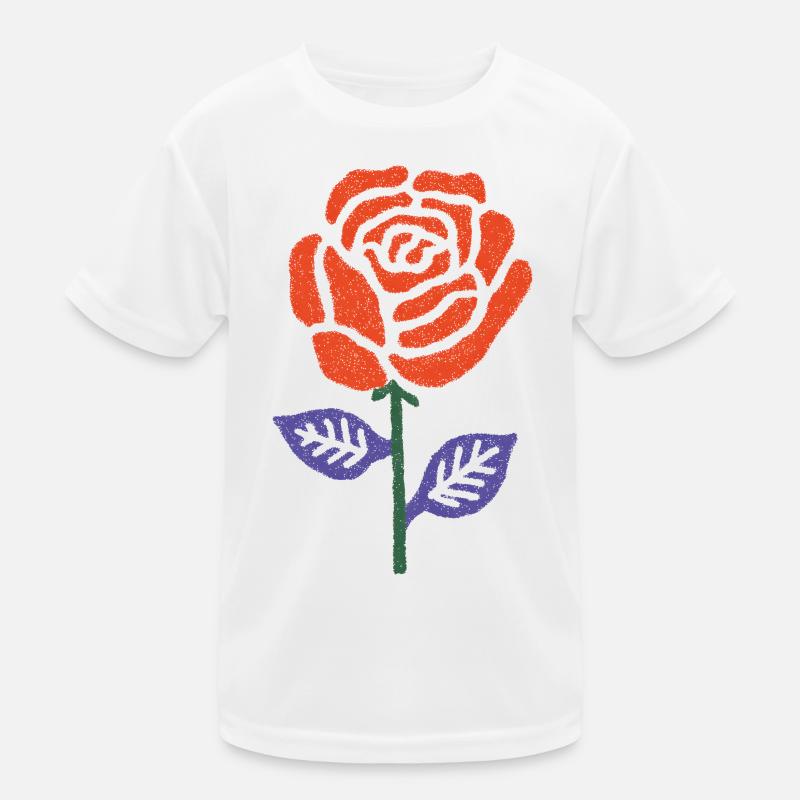 Rose orange-rouge avec feuilles violettes T-shirt sport Enfant