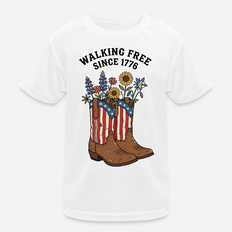 Walking Free Since 1776 Stiefel Kinder Funktions-T-Shirt