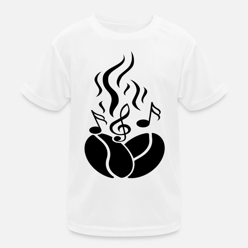 Kaffeebohnen mit Noten Kinder Funktions-T-Shirt