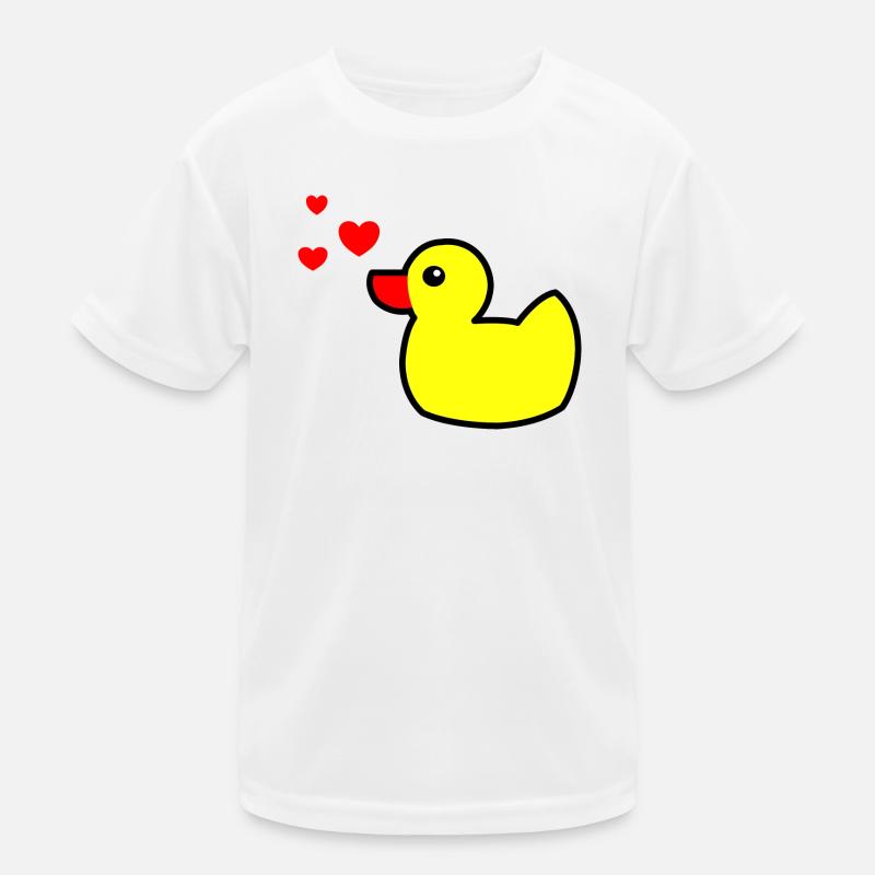 Quietscheente Gelb Valentinstag 2 Kinder Funktions-T-Shirt